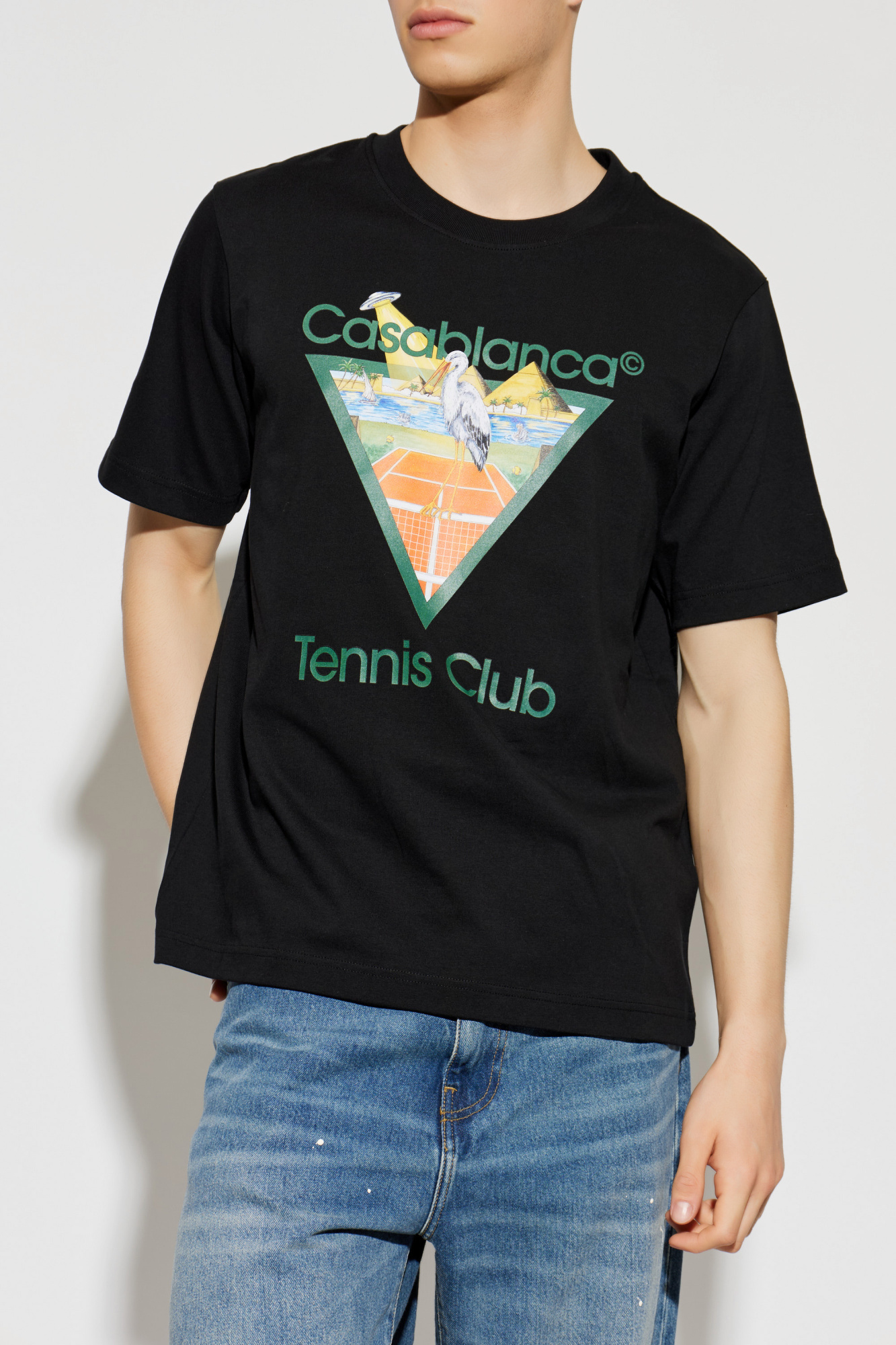 Black T-shirt with a colourful print Casablanca - Vitkac GB